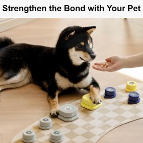 MEWOOFUN Dog Talking Buttons - 12-Pack Rechargeable Voice Recording Buttons With Mat, Communication Starter Kit For Dogs & Cats, Easy-to-Use Pet Sound